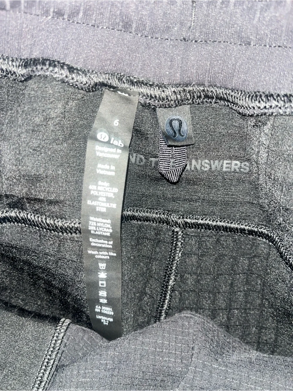 Lululemon Lab Textured black Grid High-Rise Joggers